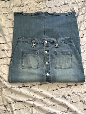 d. jeans Light Blue Denim Button-Front Skirt